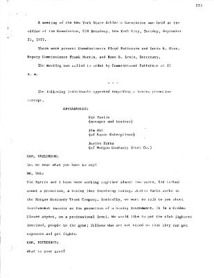 New York State Athletic Commission Minutes, September - December 1977