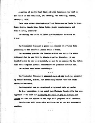 New York State Athletic Commission Minutes, January - March 1979