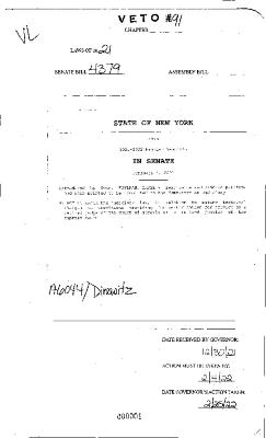 NYS Bill and Veto Jackets: 2021, Veto 91