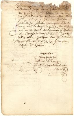 Declaration of Remmert Jansen and Rouloff Jansen Haes as to a debt claimed by Benedict Hendricks from Hillegont Joris
