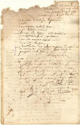 Note of Tonis Nyssen to Cornelis Dircksen Hoochlant