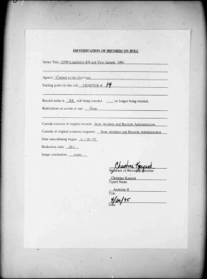 NYS Bill and Veto Jackets: 1994, Chapter 14