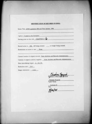 NYS Bill and Veto Jackets: 1994, Chapter 6
