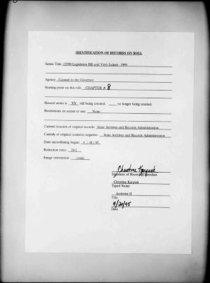 NYS Bill and Veto Jackets: 1994, Chapter 8