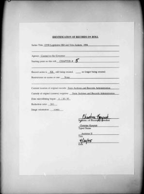 NYS Bill and Veto Jackets: 1994, Chapter 5
