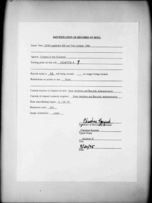 NYS Bill and Veto Jackets: 1994, Chapter 9