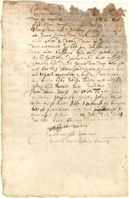 Declarations of Michiel Tadens and Jan Jacobsen, witnesses for the prosecution, respecting the wounding of Hans Hendricks by Jacob Hendricks of Dort