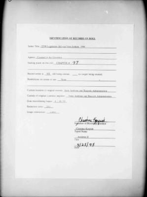 NYS Bill and Veto Jackets: 1994, Chapter 77
