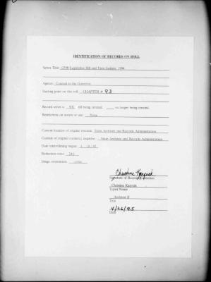 NYS Bill and Veto Jackets: 1994, Chapter 93