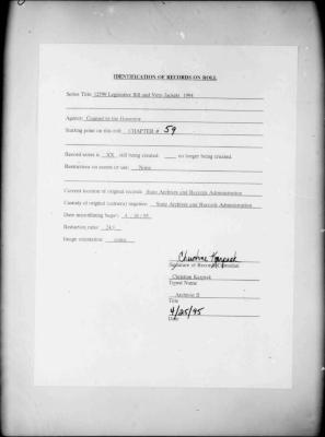 NYS Bill and Veto Jackets: 1994, Chapter 59