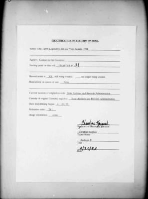 NYS Bill and Veto Jackets: 1994, Chapter 31