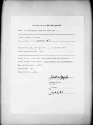 NYS Bill and Veto Jackets: 1994, Chapter 51