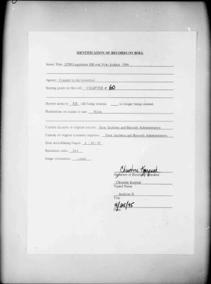 NYS Bill and Veto Jackets: 1994, Chapter 60