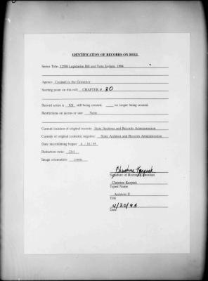 NYS Bill and Veto Jackets: 1994, Chapter 30