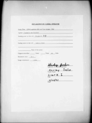 NYS Bill and Veto Jackets: 1994, Chapter 70