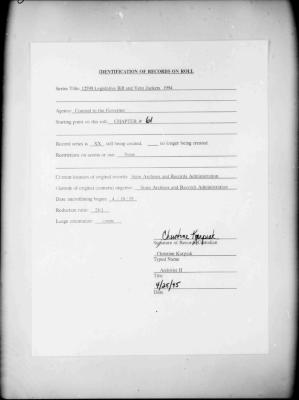 NYS Bill and Veto Jackets: 1994, Chapter 61
