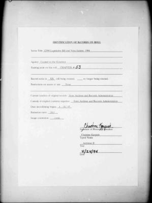 NYS Bill and Veto Jackets: 1994, Chapter 53