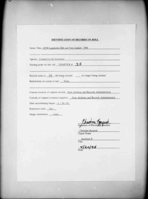 NYS Bill and Veto Jackets: 1994, Chapter 35