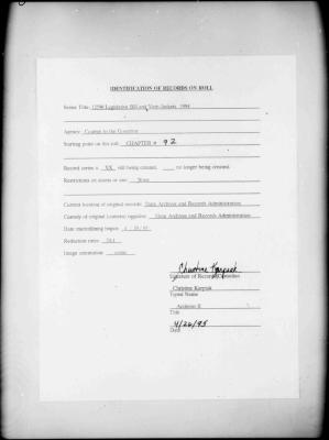 NYS Bill and Veto Jackets: 1994, Chapter 92