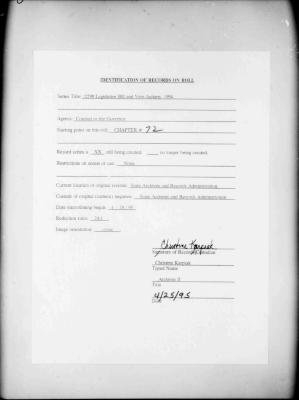 NYS Bill and Veto Jackets: 1994, Chapter 72