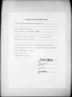 NYS Bill and Veto Jackets: 1994, Chapter 54