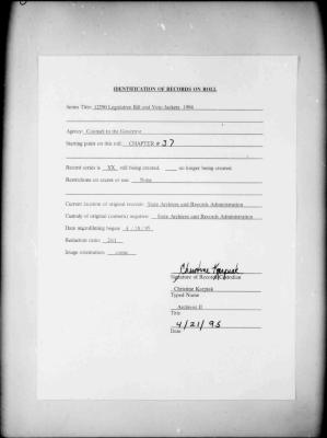 NYS Bill and Veto Jackets: 1994, Chapter 37