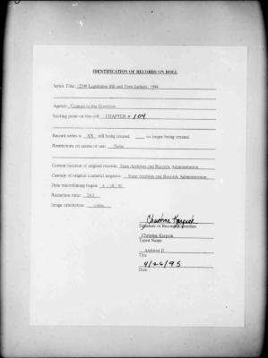 NYS Bill and Veto Jackets: 1994, Chapter 104