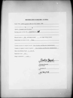 NYS Bill and Veto Jackets: 1994, Chapter 36