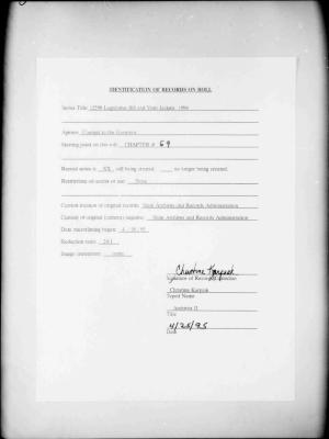 NYS Bill and Veto Jackets: 1994, Chapter 69