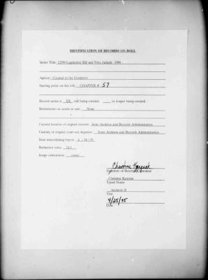 NYS Bill and Veto Jackets: 1994, Chapter 57