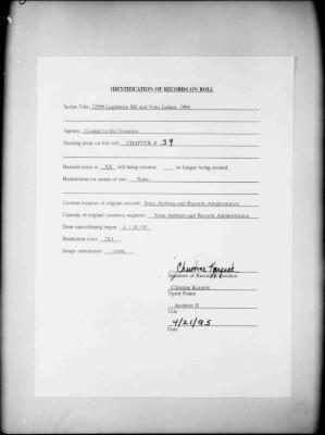 NYS Bill and Veto Jackets: 1994, Chapter 39