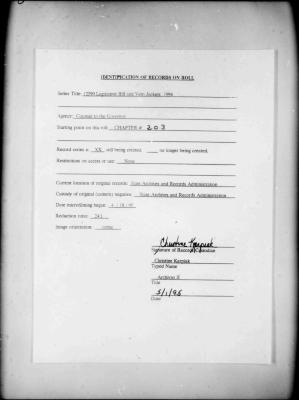 NYS Bill and Veto Jackets: 1994, Chapter 203