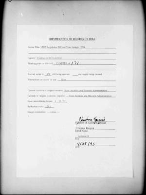 NYS Bill and Veto Jackets: 1994, Chapter 171