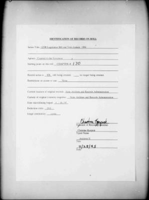 NYS Bill and Veto Jackets: 1994, Chapter 170