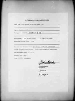 NYS Bill and Veto Jackets: 1994, Chapter 175