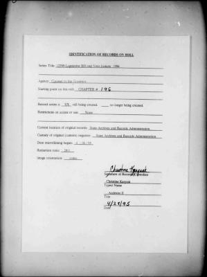 NYS Bill and Veto Jackets: 1994, Chapter 196