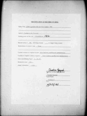 NYS Bill and Veto Jackets: 1994, Chapter 142