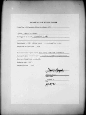 NYS Bill and Veto Jackets: 1994, Chapter 174