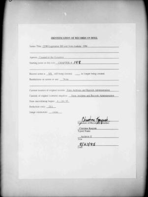 NYS Bill and Veto Jackets: 1994, Chapter 148