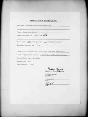 NYS Bill and Veto Jackets: 1994, Chapter 134