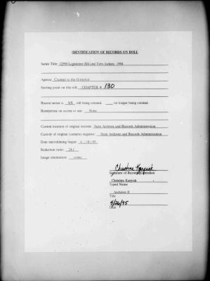 NYS Bill and Veto Jackets: 1994, Chapter 130