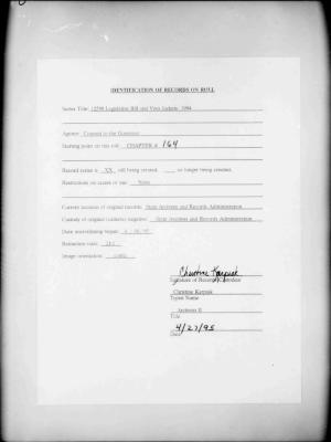 NYS Bill and Veto Jackets: 1994, Chapter 164