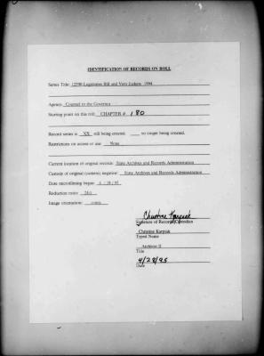 NYS Bill and Veto Jackets: 1994, Chapter 180