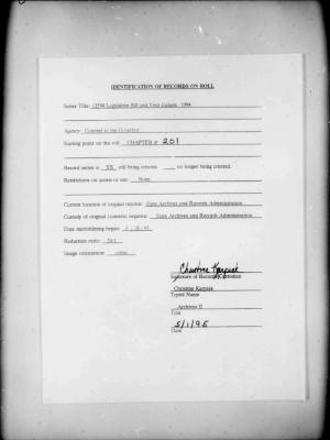NYS Bill and Veto Jackets: 1994, Chapter 201