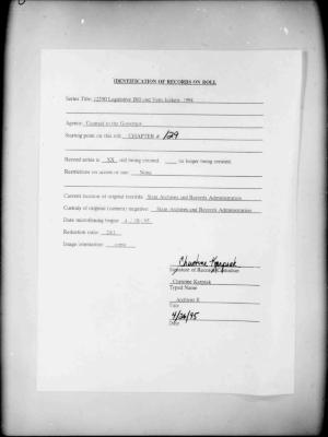 NYS Bill and Veto Jackets: 1994, Chapter 129