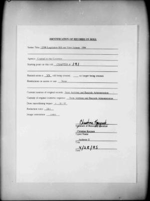 NYS Bill and Veto Jackets: 1994, Chapter 191