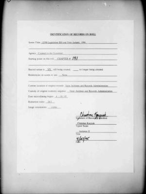 NYS Bill and Veto Jackets: 1994, Chapter 141