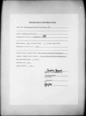 NYS Bill and Veto Jackets: 1994, Chapter 135