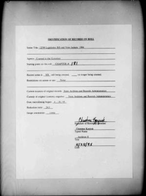 NYS Bill and Veto Jackets: 1994, Chapter 181
