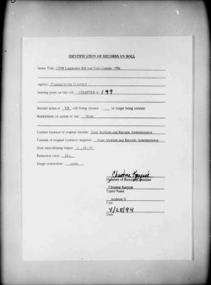 NYS Bill and Veto Jackets: 1994, Chapter 199